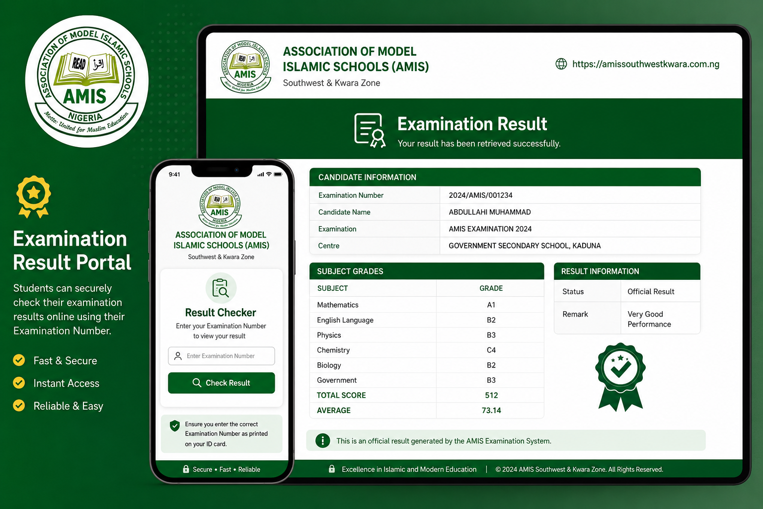 AMIS Result Checker Preview